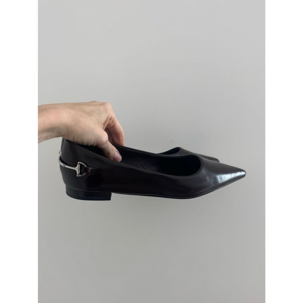 Charles & Keith Erinna Metallic-Accent Pointed Flats - Burgundy - Picture 11 of 13
